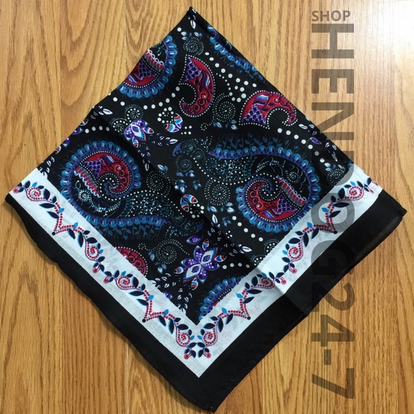 BOHEMIAN FLORAL BANDANA SCARVE ONE SIZE - Picture 4 of 4